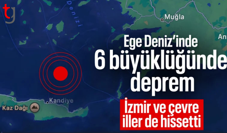 Ege Denizi'nde 6 büyüklüğünde deprem