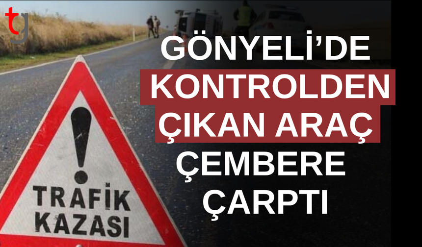 Gönyeli’de direksiyon hakimiyetini kaybeden sürücü çembere çarptı