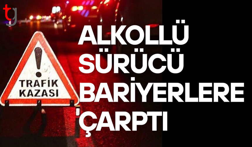 Gazimağusa-Lefkoşa anayolunda alkollü sürücü kaza yaptı