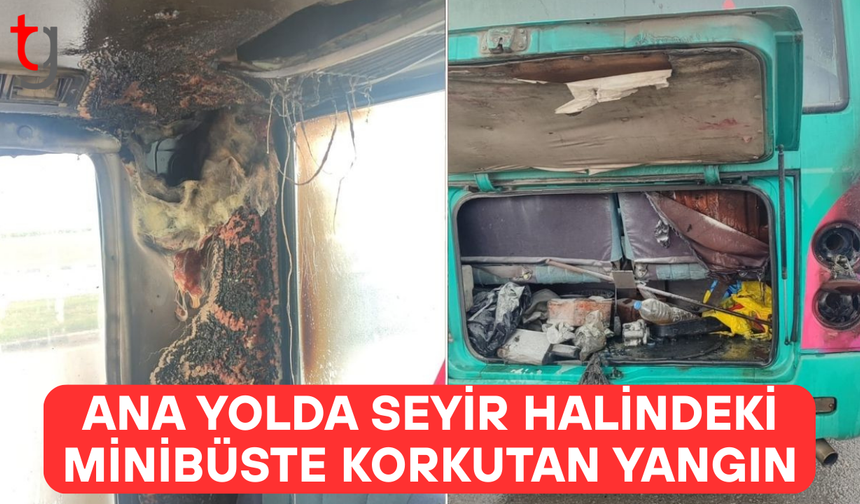 Lefkoşa-Girne ana yolunda seyir halindeki minibüste yangın paniği