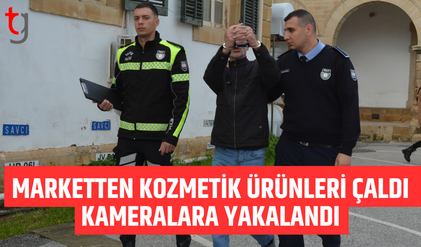 Marketten kozmetik ürünleri çaldı kameralara yakalandı