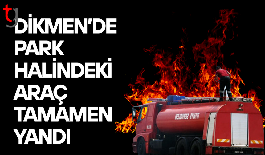 Dikmen’de park halindeki araç kül oldu