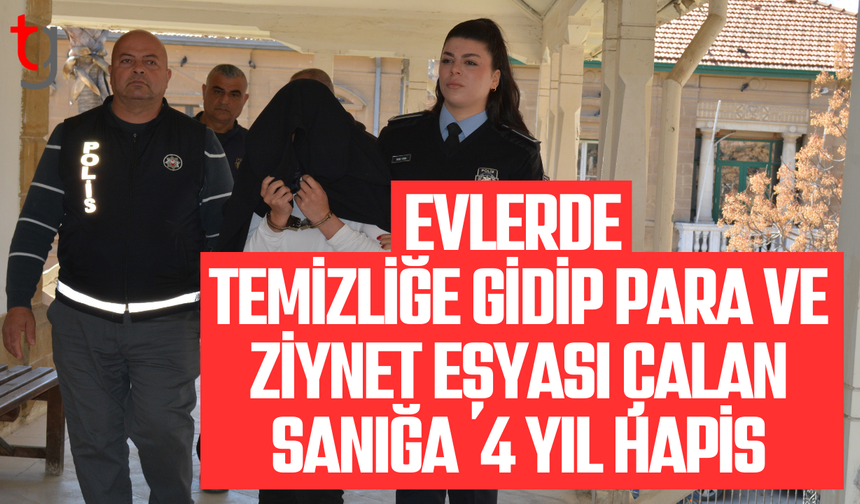 Ev temizliğine gidip para ve altın çalan sanığa 4 yıl hapis