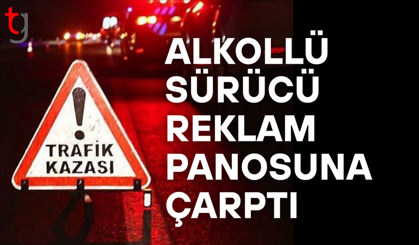 Alkollü sürücü market önünde kaza yaptı