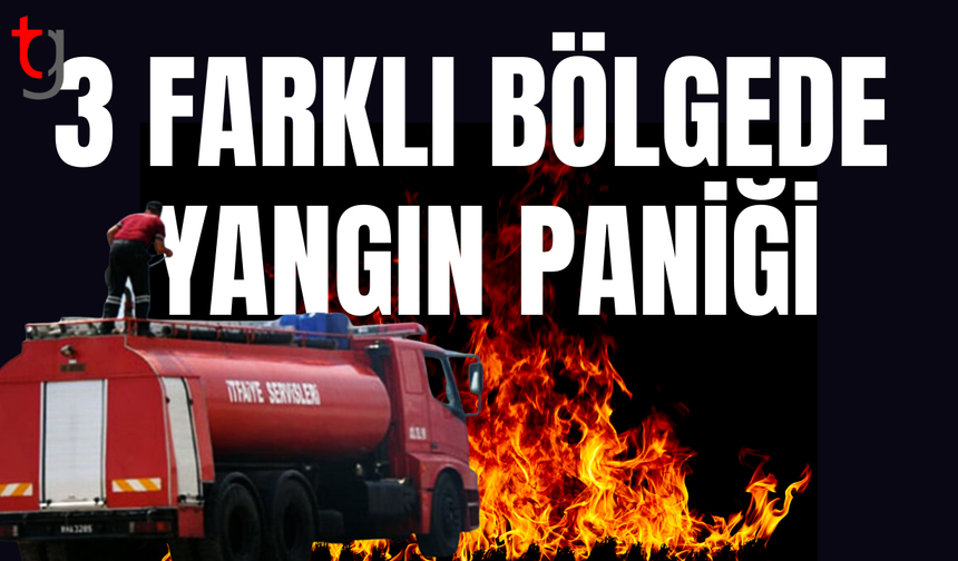 Üç farklı bölgede yangın paniği