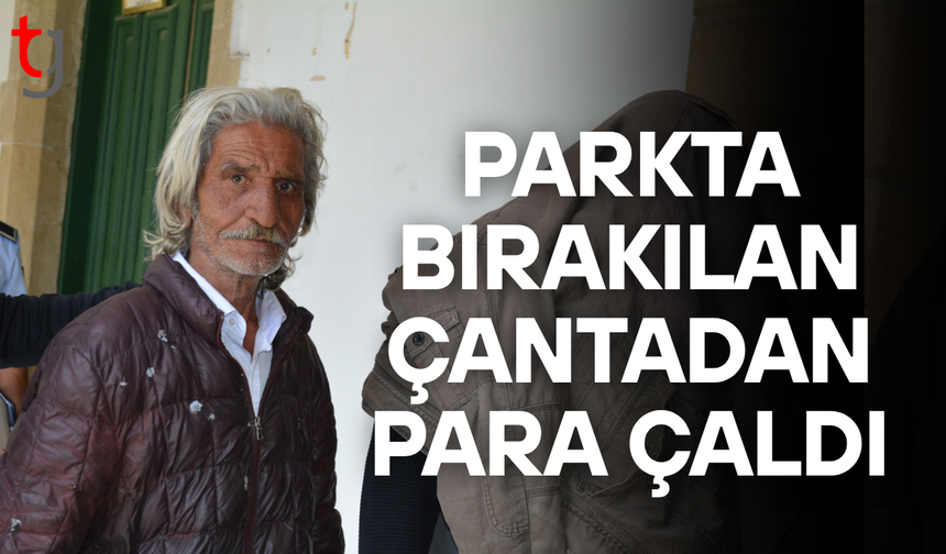 Parkta bırakılan çantadan para çaldı