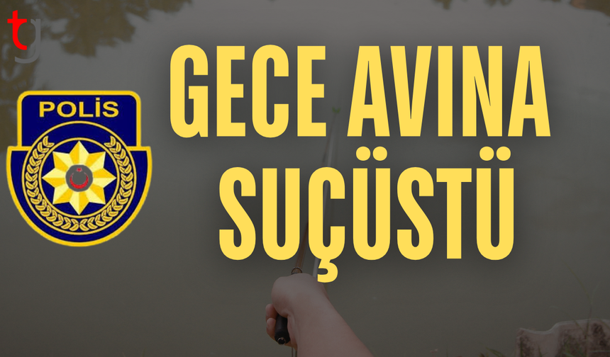 Gece yasağına rağmen zıpkınla avcılık yaptı