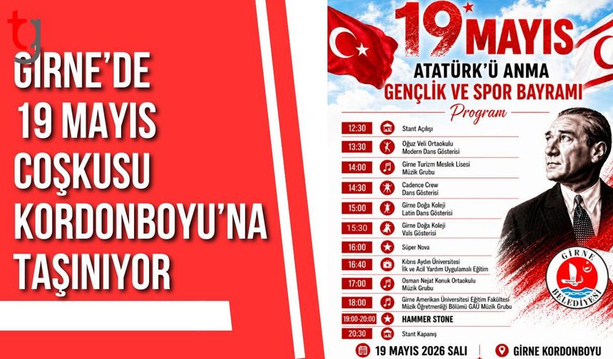 Girne’de 19 Mayıs Coşkusu Kordonboyu’na Taşınıyor: Gençler Sahne Alıyor!