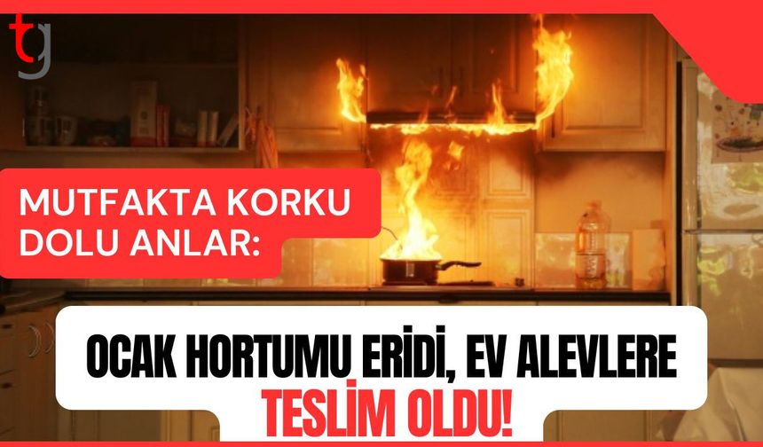 Mutfakta Korku Dolu Anlar: Ocak Hortumu Eriydi, Ev Alevlere Teslim Oldu!