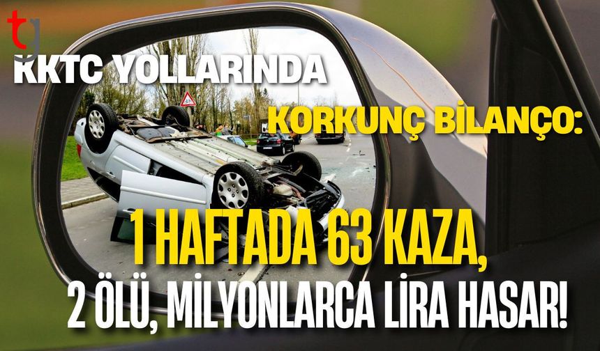 KKTC Yollarında Korkunç Bilanço: 1 Haftada 63 Kaza, 2 Ölü, Milyonlarca Lira Hasar!