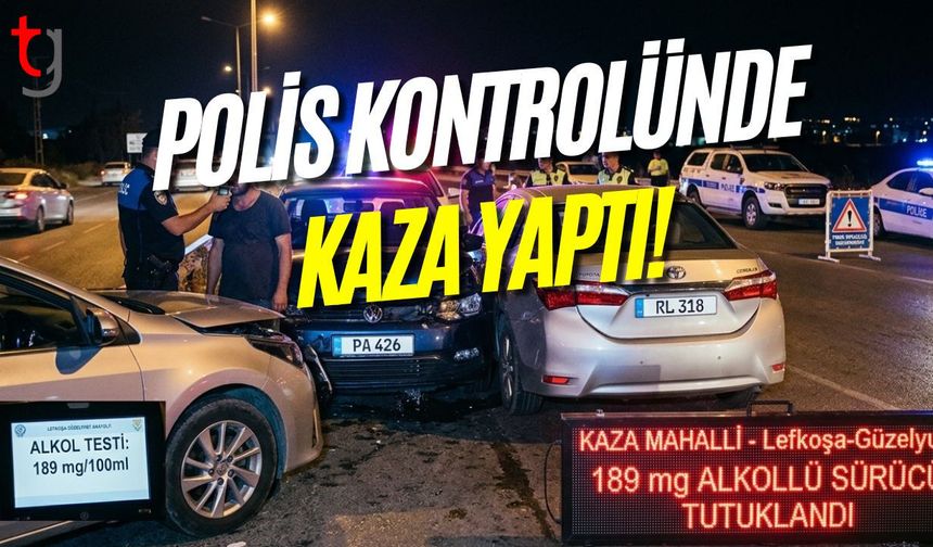 POLİS KONTROLÜNDE KAZA YAPTI!