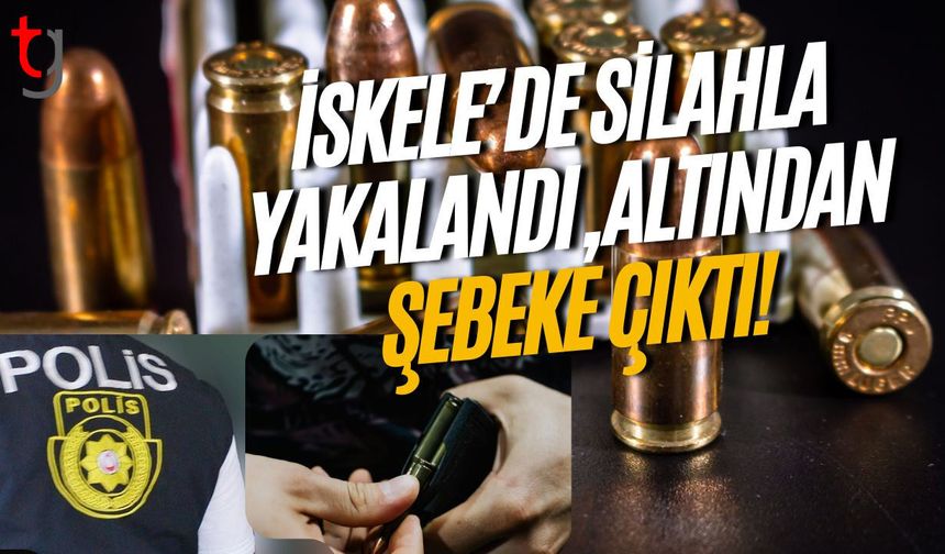 İSKELE’DE SİLAHLA YAKALANDI, ALTINDAN ŞEBEKE ÇIKTI!