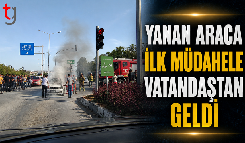 Yanan Araca İlk Müdahale Vatandaştan...