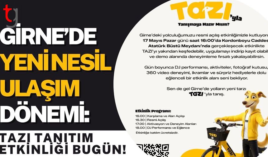 Girne’de Yeni Nesil Ulaşım Dönemi: TAZI Tanıtım Etkinliği Bugün!