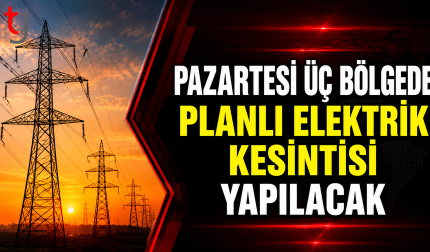 Pazartesi Üç Bölgede Planlı Elektrik Kesintisi Yapılacak