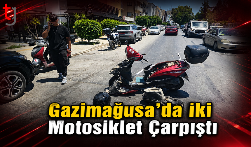 Gazimağusa'da İki Motosiklet Çarpıştı