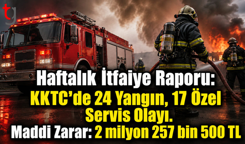 Haftalık İtfaiye Raporu: KKTC’de 24 Yangın, 17 Özel Servis Olayı Meydana Geldi