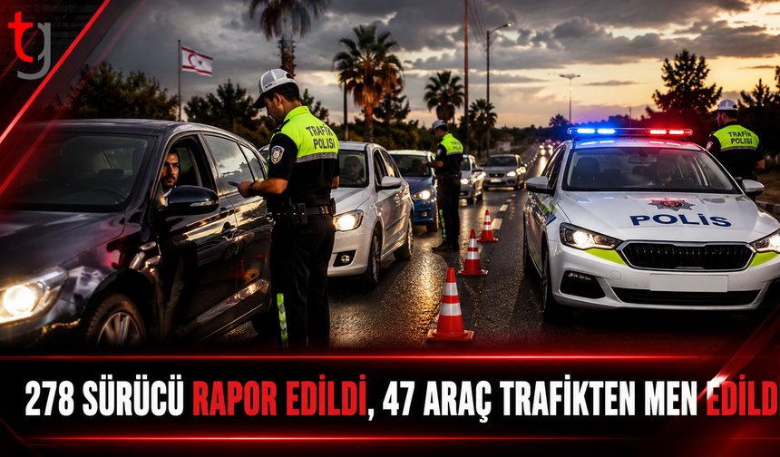 Ülke Genelinde Trafik Denetimi: 278 Sürücü Rapor Edildi, 47 Araç Trafikten Men Edildi