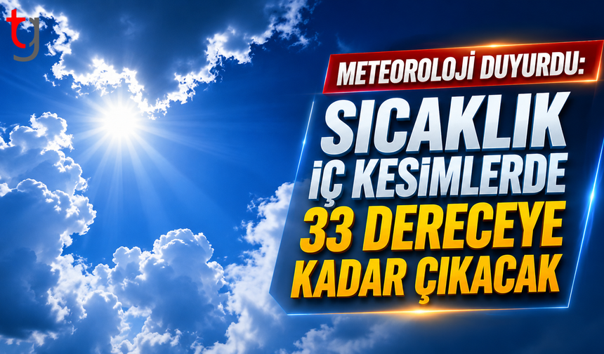 Meteoroloji Duyurdu: Sıcaklık İç Kesimlerde 33 Dereceye Kadar Çıkacak