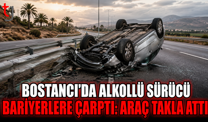 Bostancı’da Alkollü Sürücü Bariyerlere Çarptı: Araç Takla Attı