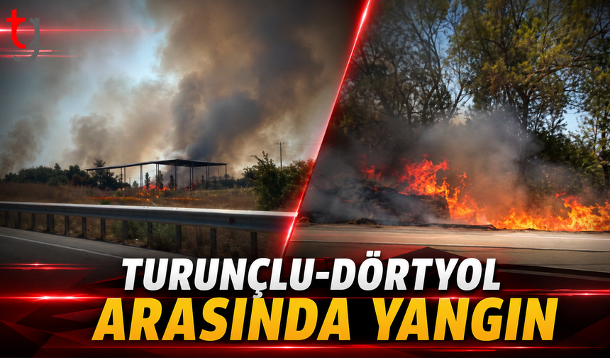 TURUNÇLU-DÖRTYOL ARASINDA KORULUK ALANDA YANGIN