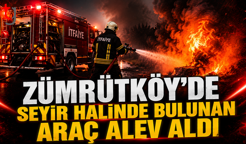 Zümrütköy’de Seyir Halindeki Araç Alev Aldı!