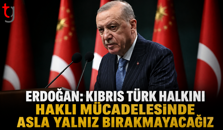 Erdoğan: Kıbrıs Türk Halkını Haklı Mücadelesinde Asla Yalnız Bırakmayacağız