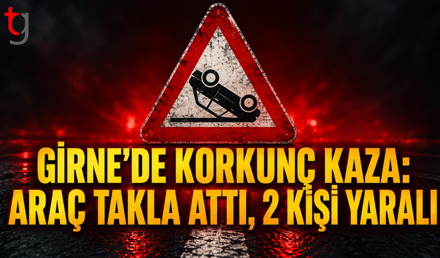 Girne’de Alkollü Sürücünün Karıştığı Kaza: Araç Takla Attı, 2 Kişi Yaralandı