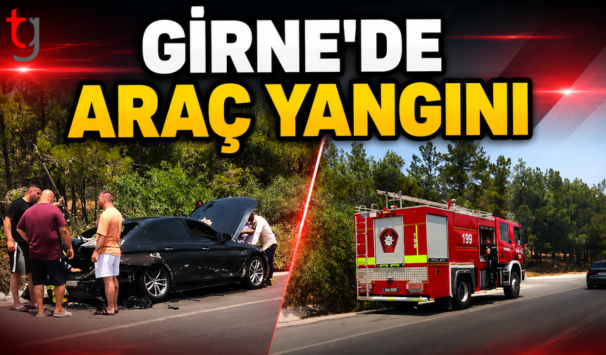 Girne’de Araç Yangını