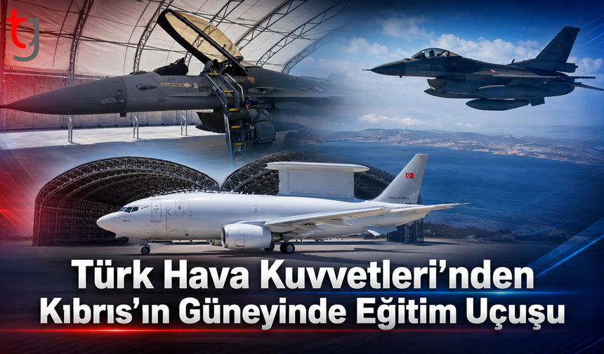 Türk Hava Kuvvetleri’nden Kıbrıs’ın Güneyinde Eğitim Uçuşu