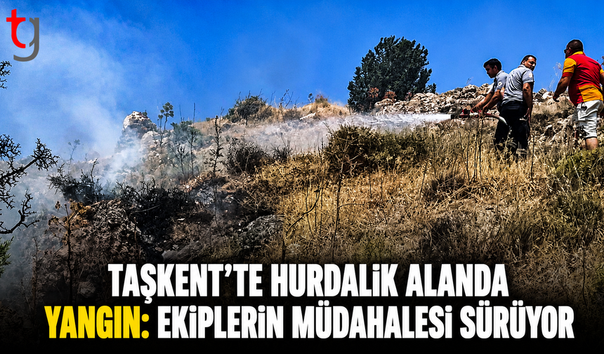 TAŞKENT’TE HURDALIK ALANDA YANGIN: EKİPLERİN MÜDAHALESİ SÜRÜYOR