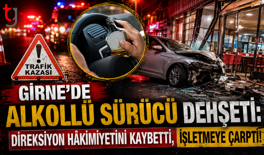 Girne’de Alkollü Sürücü Dehşeti: Direksiyon Hâkimiyetini Kaybetti, İşletmeye Çarptı!