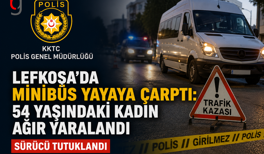 Lefkoşa’da Minibüs Yayaya Çarptı