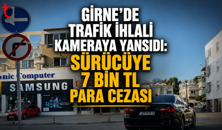Girne’de Trafik İhlali Kameraya Yansıdı: Sürücüye Para Cezası ve 15 Ceza Puanı