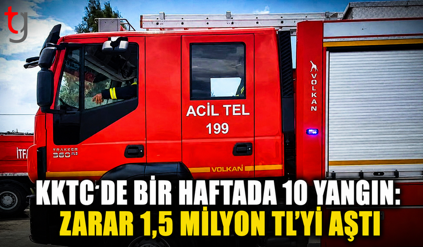 KKTC’de Bir Haftada 10 Yangın: Zarar 1,5 Milyon TL’yi Aştı