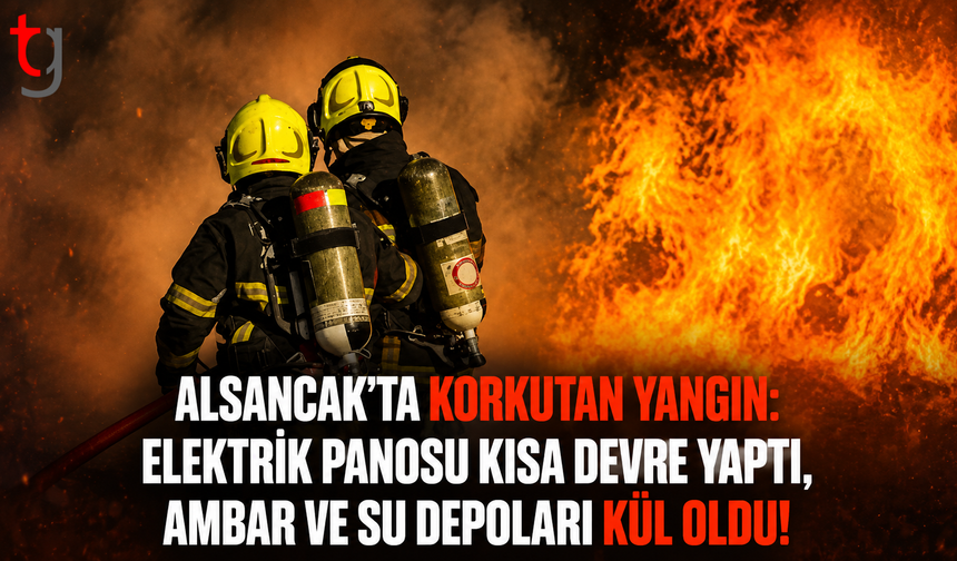Alsancak'ta Korkutan Yangın: Elektrik Panosu Kısa Devre Yaptı, Ambar ve Su Depoları Kül Oldu!