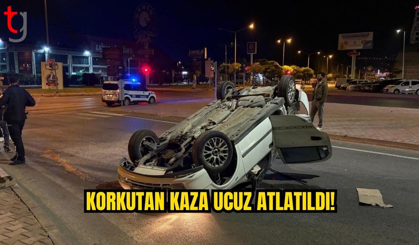 Kayseri’de Kamyonla Çarpışan Otomobil Takla Attı