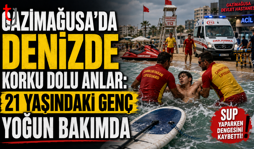 Gazimağusa’da Denizde Korku Dolu Anlar: 21 Yaşındaki Genç Yoğun Bakımda