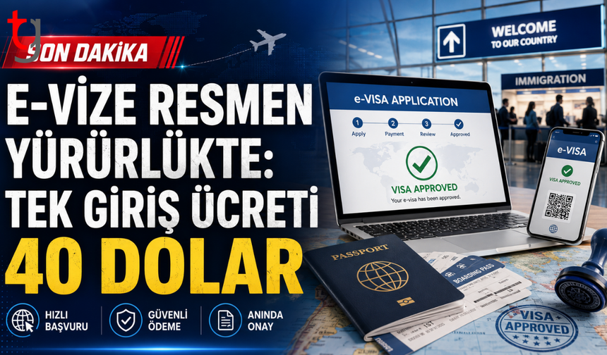E-Vize Resmen Yürürlükte: Tek Giriş Ücreti 40 Dolar