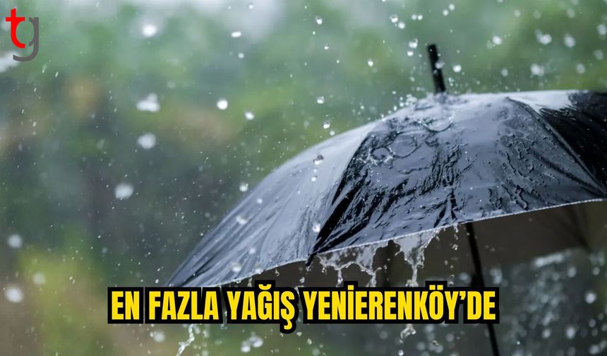 Son 24 saatin en fazla yağışı Yenierenköy’de ölçüldü