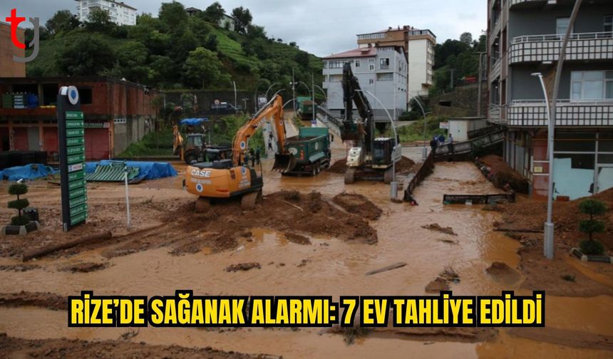 Rize’de sağanak hayatı olumsuz etkiledi: 7 ev tahliye edildi