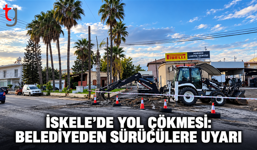 YAĞIŞ SONRASI YOL ÇÖKTÜ, EKİPLER HAREKETE GEÇTİ
