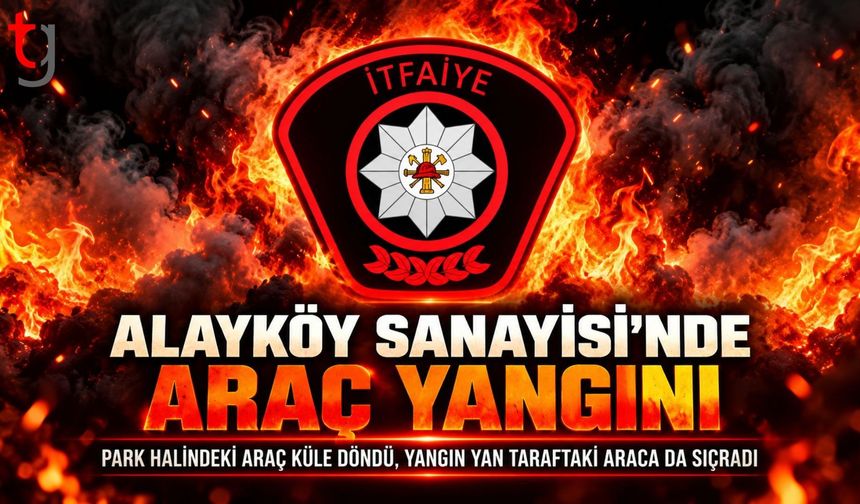 ALAYKÖY SANAYİSİ’NDE ARAÇ YANGINI: 1 ARAÇ TAMAMEN YANDI