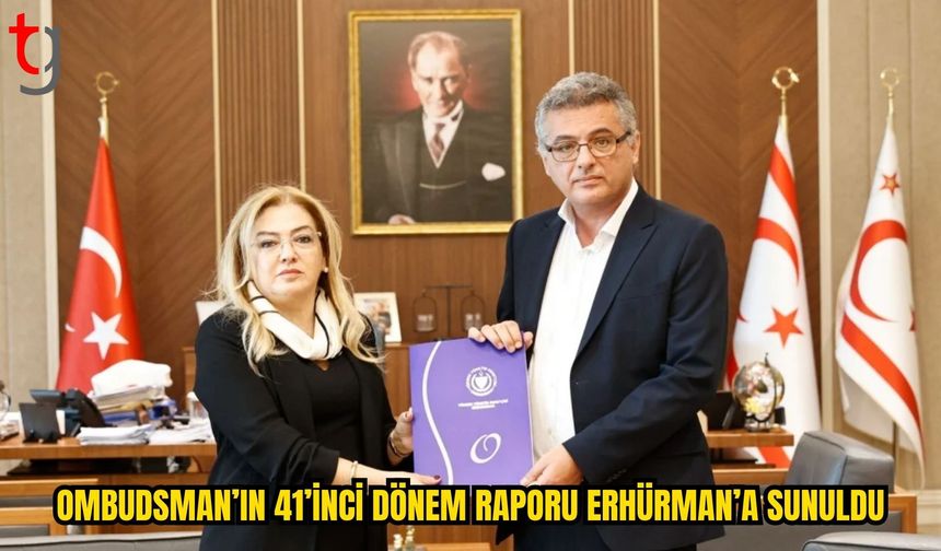 İlkan Varol, Ombudsman’ın 41’inci Dönem Raporunu Erhürman’a Sundu