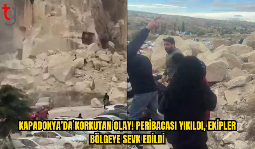 KAPADOKYA’DA KORKUTAN OLAY: GÖREME’DE PERİBACASI YIKILDI!