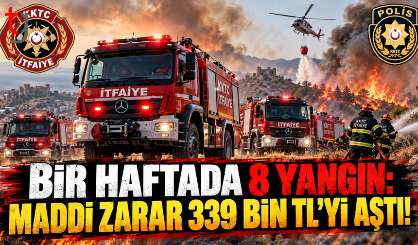 BİR HAFTADA 8 YANGIN: MADDİ ZARAR 339 BİN TL’Yİ AŞTI!